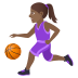 ⛹🏾‍♀️ woman bouncing ball: medium-dark skin tone display on JoyPixels